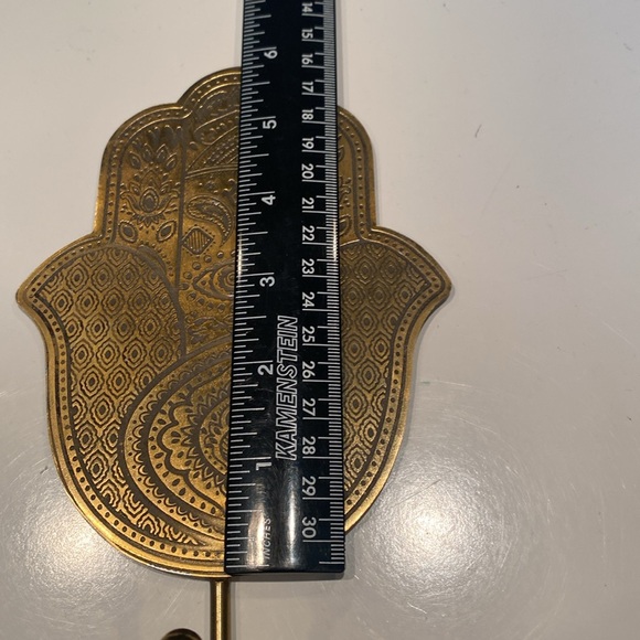 HAMSA Brass Hand Hooks, Set of 2 - Picture 5 of 7